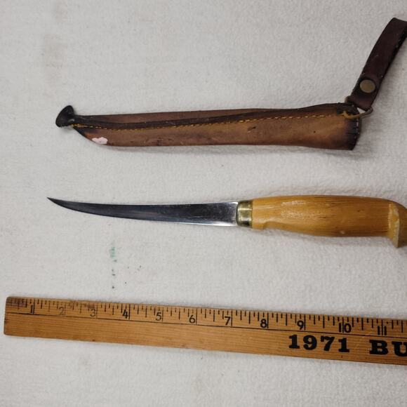 Vintage J Marttiini Knife Antler Sheath Knives Hunting Hunter Filet Outdoors - Picture 11 of 13